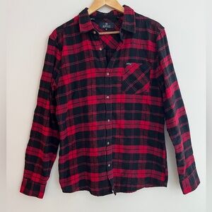 BUFFALO David Bitton Long Sleeve Flannel Buffalo Plaid Shirt Cabincore Casual